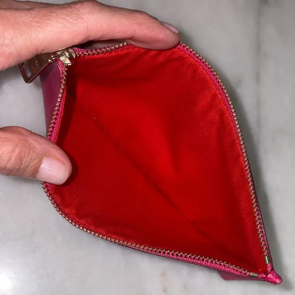 Coach Wristlet Bag Pouch Pink Saffiano Leather Clutch Pouch Wallet